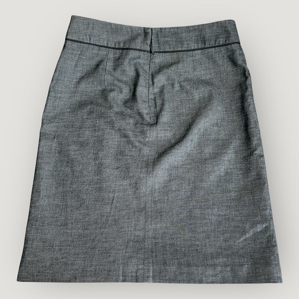 Anthropologie Cidra Pencil Skirt Casual Sailor Double Buttons Slit Gray Lined - Picture 2 of 7